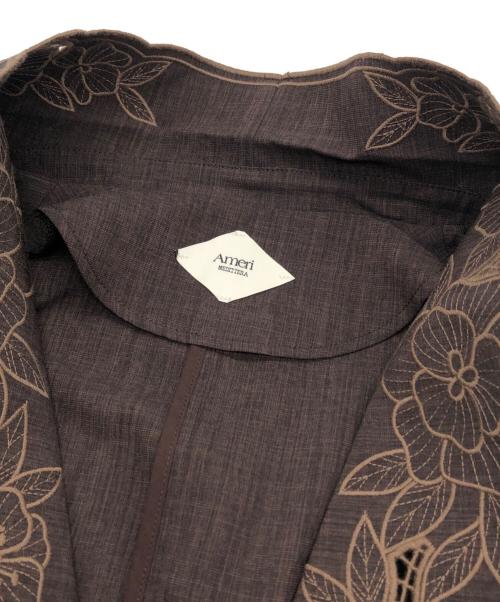 Ameri（アメリ）Ameri (アメリ) MEDI LACE EMBROIDERY COLLAR JACKET ブラウン サイズ:M 未使用品の古着・服飾アイテム
