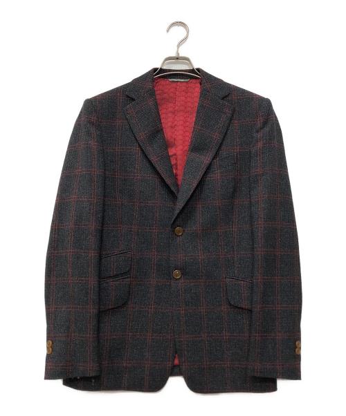 Vivienne Westwood man（ヴィヴィアン ウェストウッド マン）Vivienne Westwood man (ヴィヴィアン ウェストウッド マン) 裏地オーブテーラードジャケット グレー×レッド サイズ:48の古着・服飾アイテム