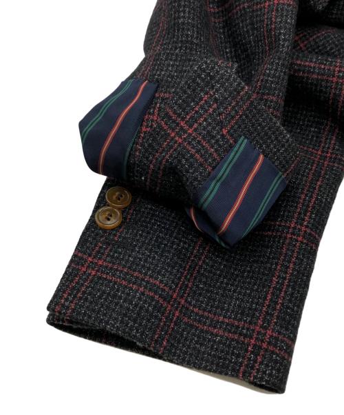 Vivienne Westwood man（ヴィヴィアン ウェストウッド マン）Vivienne Westwood man (ヴィヴィアン ウェストウッド マン) 裏地オーブテーラードジャケット グレー×レッド サイズ:48の古着・服飾アイテム