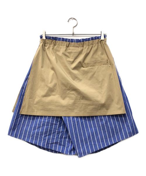 avie（アビィ）avie (アビィ) カバーデザインストライプキュロットパンツ ベージュ サイズ:38の古着・服飾アイテム