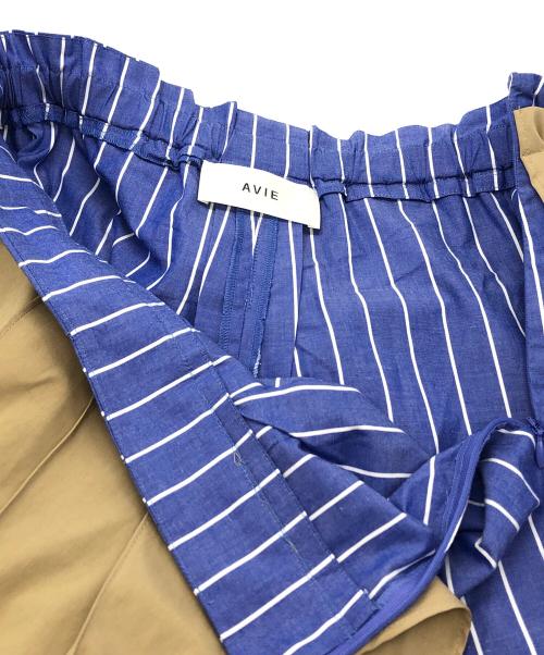 avie（アビィ）avie (アビィ) カバーデザインストライプキュロットパンツ ベージュ サイズ:38の古着・服飾アイテム