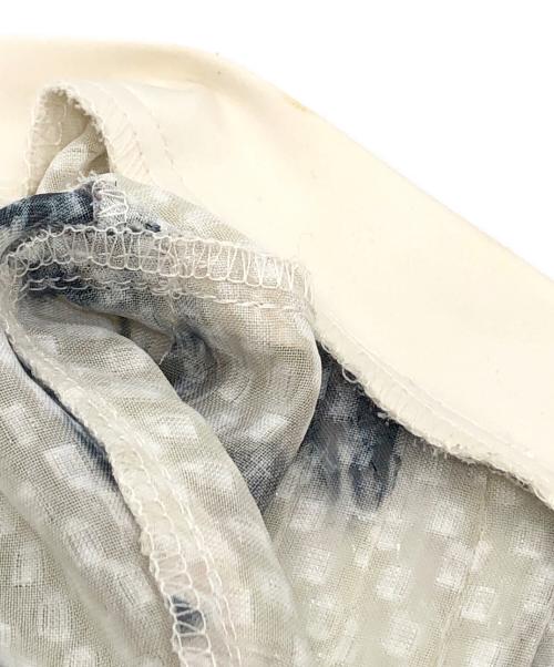 FRAY ID（フレイ アイディー）FRAY ID (フレイ アイディー) カットジャガードシフォンフレアワンピース ベージュの古着・服飾アイテム