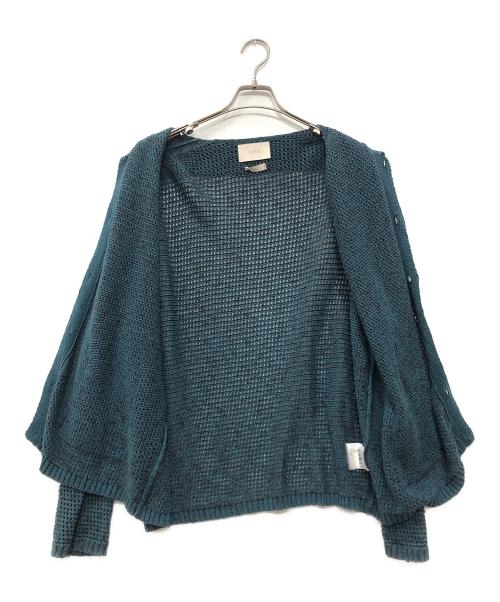 YOKE（ヨーク）YOKE (ヨーク) MESH KNITTED BUTTONED CARDIGAN ブルー サイズ:2の古着・服飾アイテム