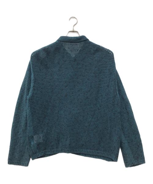 YOKE（ヨーク）YOKE (ヨーク) MESH KNITTED BUTTONED CARDIGAN ブルー サイズ:2の古着・服飾アイテム
