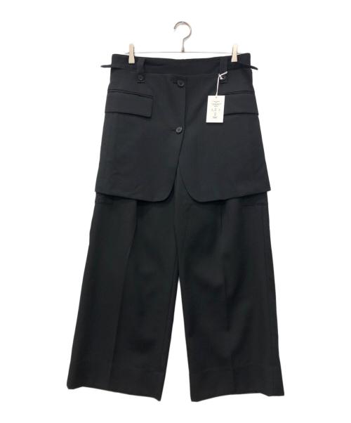 DAIRIKU（ダイリク）DAIRIKU (ダイリク) tailored hem layered high west wide slacks ブラック サイズ:Mの古着・服飾アイテム