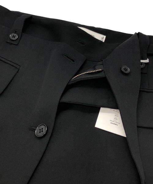 DAIRIKU（ダイリク）DAIRIKU (ダイリク) tailored hem layered high west wide slacks ブラック サイズ:Mの古着・服飾アイテム