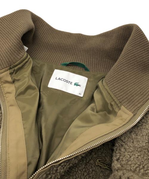 LACOSTE（ラコステ）LACOSTE (ラコステ) リブニットスタンドカラーボアジャケット ベージュ サイズ:40の古着・服飾アイテム
