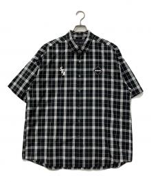 WIND AND SEA×F.C.R.B.（ウィンダンシー×エフシーレアルブリストル）の古着「半袖チェックシャツ」｜ブラック