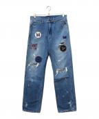 Needlesニードルズ）の古着「ASSORTEDPATCHESSTRAIGHT JEAN」｜インディゴ