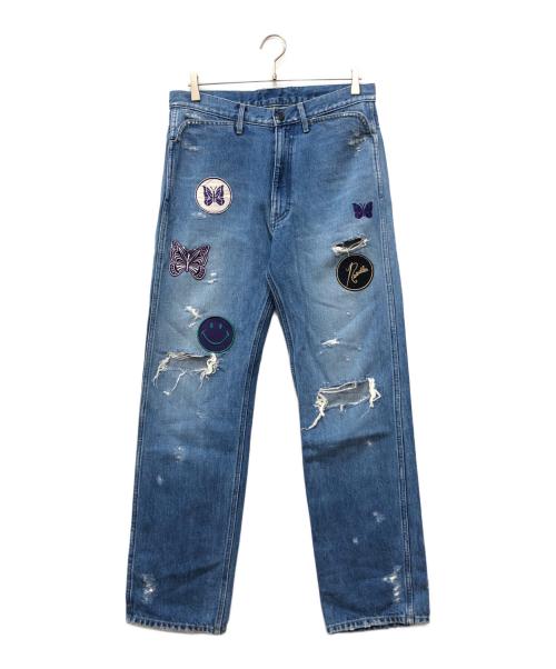 Needles（ニードルズ）Needles (ニードルズ) ASSORTEDPATCHESSTRAIGHT JEAN インディゴ サイズ:Mの古着・服飾アイテム