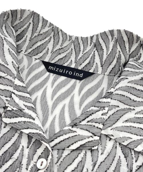 mizuiro-ind（ミズイロインド）mizuiro-ind (ミズイロインド) カットジャガードハーフスリーブシャツ ブラック サイズ:下記参照の古着・服飾アイテム