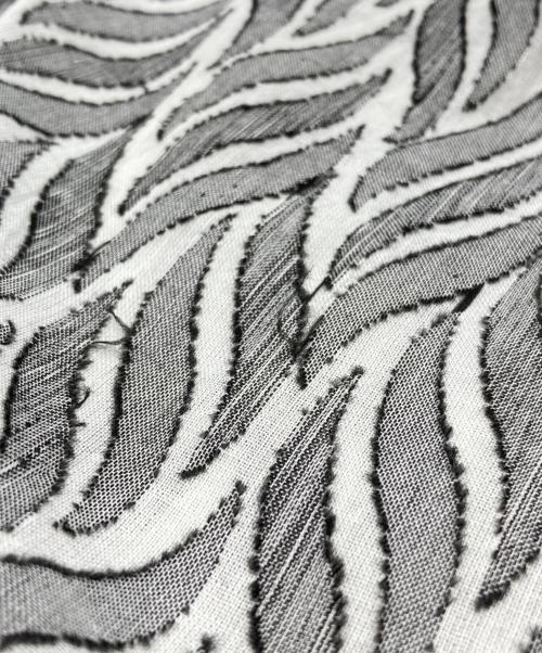 mizuiro-ind（ミズイロインド）mizuiro-ind (ミズイロインド) カットジャガードハーフスリーブシャツ ブラック サイズ:下記参照の古着・服飾アイテム