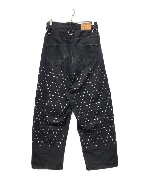 KIDILL（キディル）KIDILL (キディル) Denim Pants with Studded Decoration ブラック サイズ:44の古着・服飾アイテム
