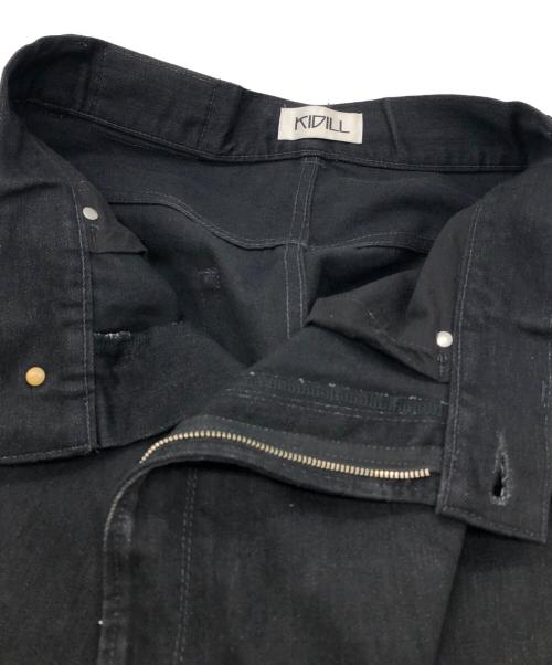 KIDILL（キディル）KIDILL (キディル) Denim Pants with Studded Decoration ブラック サイズ:44の古着・服飾アイテム