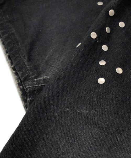KIDILL（キディル）KIDILL (キディル) Denim Pants with Studded Decoration ブラック サイズ:44の古着・服飾アイテム