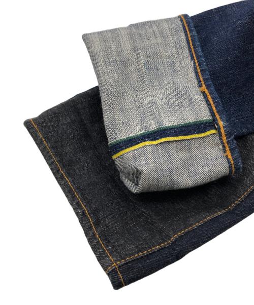 EVISU（エヴィス）EVISU (エヴィス) かもめプリントバイカラーデニムパンツ インディゴ サイズ:29×34の古着・服飾アイテム