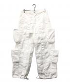 GSジーエス）の古着「編み込みテクノカーゴパンツ」｜ホワイト