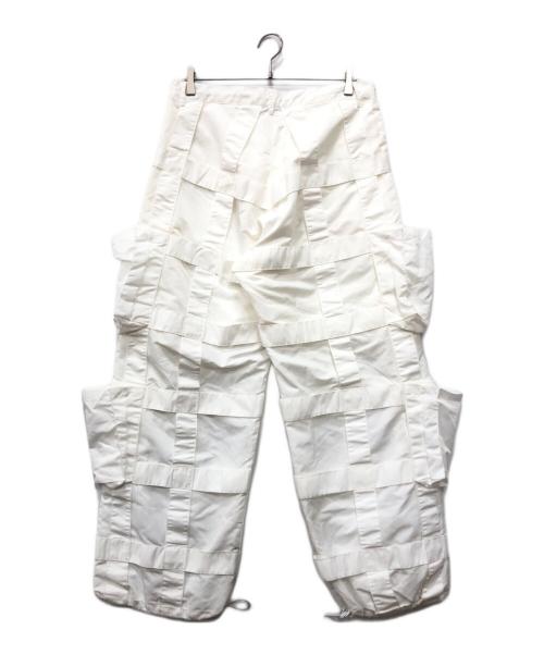 GS（ジーエス）GS (ジーエス) 編み込みテクノカーゴパンツ ホワイト サイズ:Mの古着・服飾アイテム