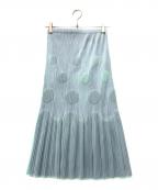 PLEATS PLEASEプリーツプリーズ）の古着「ドットプリーツスカート」｜ブルー