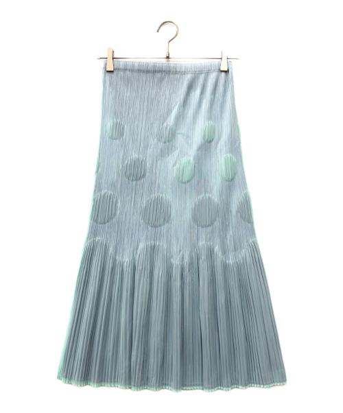 PLEATS PLEASE（プリーツプリーズ）PLEATS PLEASE (プリーツプリーズ) ドットプリーツスカート ブルー サイズ:3の古着・服飾アイテム