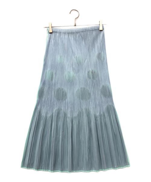 PLEATS PLEASE（プリーツプリーズ）PLEATS PLEASE (プリーツプリーズ) ドットプリーツスカート ブルー サイズ:3の古着・服飾アイテム