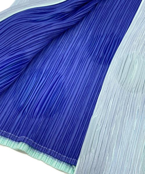 PLEATS PLEASE（プリーツプリーズ）PLEATS PLEASE (プリーツプリーズ) ドットプリーツ半袖シャツ ブルー サイズ:3の古着・服飾アイテム