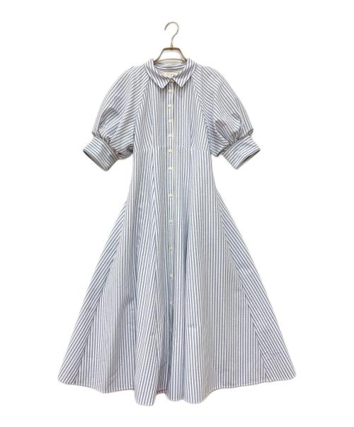 HER LIP TO（ハーリップトゥ）Her lip to (ハーリップトゥ) Volume Sleeve Stripe Dress ネイビー サイズ:Sの古着・服飾アイテム