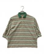 45rpm45アールピーエム）の古着「ボーダー天竺のドルマンポロシャツ」｜グリーン