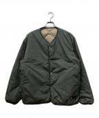 nanamicaナナミカ）の古着「Reversible Down Cardigan」｜グリーン×ベージュ