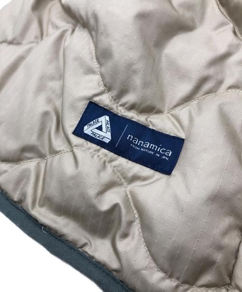 nanamica（ナナミカ）nanamica (ナナミカ) Reversible Down Cardigan グリーン×ベージュ サイズ:Lの古着・服飾アイテム