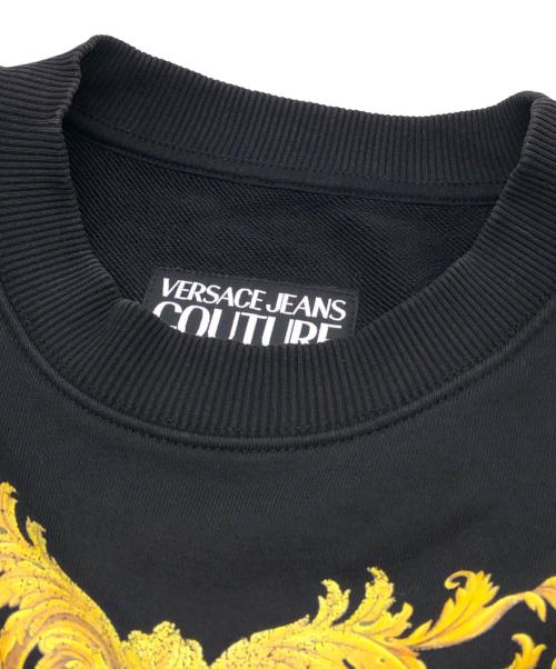 VERSACE JEANS COUTURE（ヴェルサーチ ジーンズクチュール）VERSACE JEANS COUTURE (ヴェルサーチ ジーンズクチュール) クルーネックスウェット ブラック サイズ:Lの古着・服飾アイテム