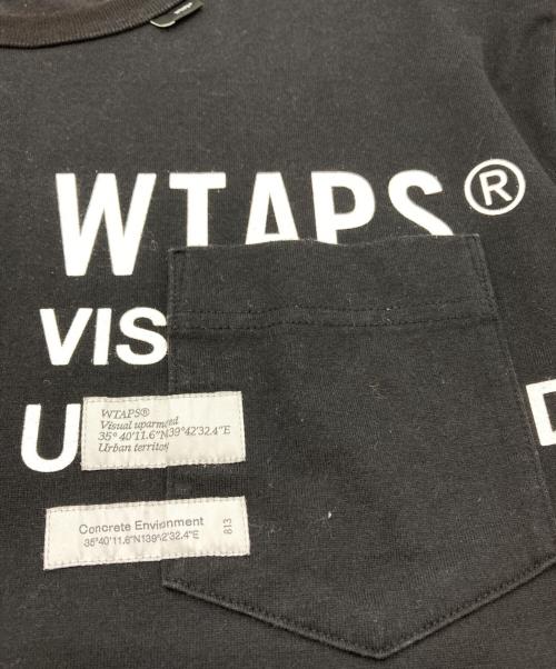 WTAPS（ダブルタップス）WTAPS (ダブルタップス) ロゴプリントポケットTシャツ ブラック サイズ:1の古着・服飾アイテム