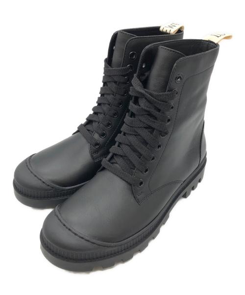 LOEWE（ロエベ）LOEWE (ロエベ) カーフスキン コンバット ブーツ ブラック サイズ:38の古着・服飾アイテム
