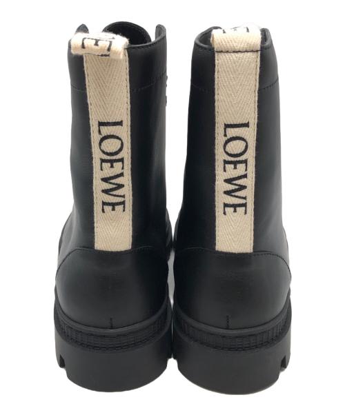 LOEWE（ロエベ）LOEWE (ロエベ) カーフスキン コンバット ブーツ ブラック サイズ:38の古着・服飾アイテム