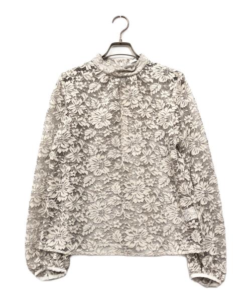 Pinky & Dianne（ピンキーアンドダイアン）Pinky & Dianne (ピンキーアンドダイアン) コードレーススタンドブラウス ホワイト サイズ:38の古着・服飾アイテム