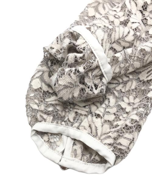 Pinky & Dianne（ピンキーアンドダイアン）Pinky & Dianne (ピンキーアンドダイアン) コードレーススタンドブラウス ホワイト サイズ:38の古着・服飾アイテム