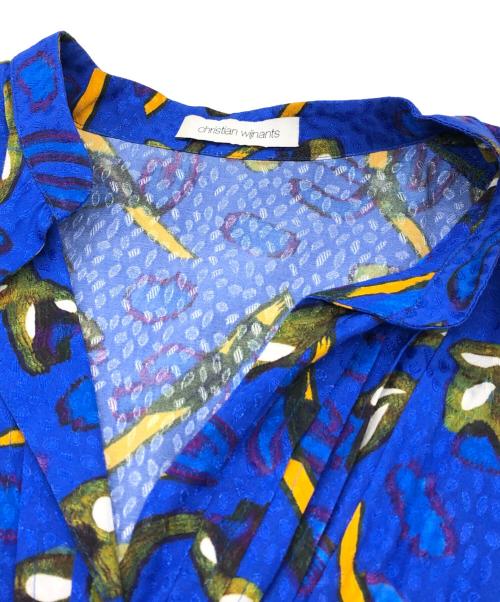 christian wijnants（クリスチャン ワイナンツ）christian wijnants (クリスチャン ワイナンツ) 花柄ワンピース ブルー サイズ:34の古着・服飾アイテム