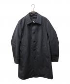 BLACK LABEL CRESTBRIDGEブラックレーベル クレストブリッジ）の古着「テクニカルウールシャークスキンステンカラーコート」｜ネイビー
