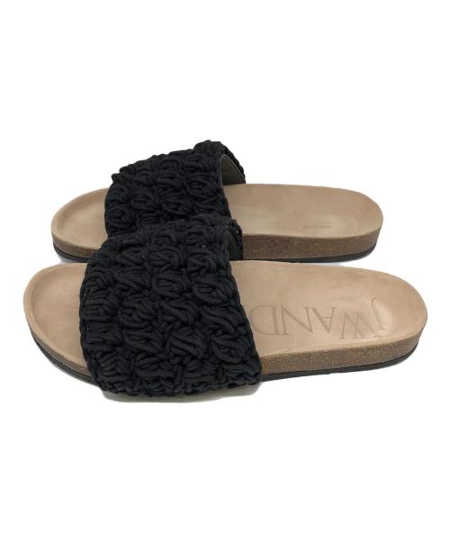 J.W.ANDERSON（ジェイダブリューアンダーソン）J.W.ANDERSON (ジェイダブリューアンダーソン) レザー スライドサンダル ブラック サイズ:SIZE40の古着・服飾アイテム