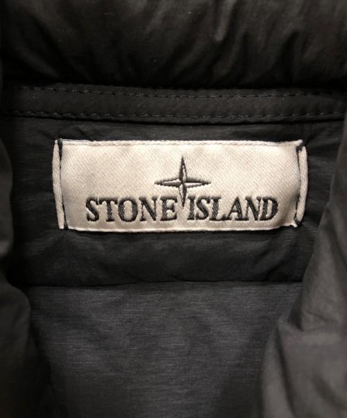 STONE ISLAND（ストーンアイランド）STONE ISLAND (ストーンアイランド) ナイロンサテン ガーメントダイ スタンドカラー ダウンジャケット ブラック サイズ:Lの古着・服飾アイテム