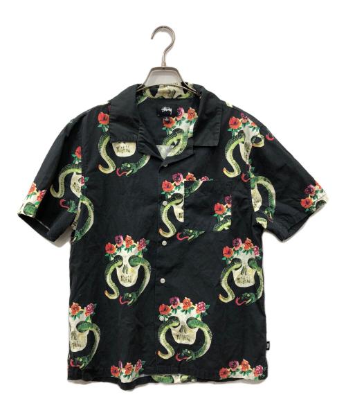 stussy（ステューシー）stussy (ステューシー) オープンカラーシャツ ブラック サイズ:Mの古着・服飾アイテム