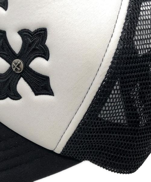SUPPLIER（サプライヤー）SUPPLIER (サプライヤー) Cross Leather Patch Mesh Cap ブラック×ホワイト サイズ:下記参照の古着・服飾アイテム