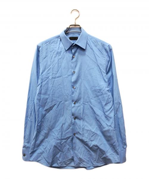 PRADA（プラダ）PRADA (プラダ) ストレッチポプリンシャツ ブルー サイズ:41/16の古着・服飾アイテム