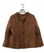 45Rフォーティファイブ・アール）の古着「フリンジ付ノーカラージャケット」｜ブラウン