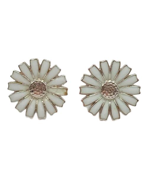 Georg Jensen（ジョージジェンセン）Georg Jensen (ジョージジェンセン) 花形ピアス ホワイト サイズ:下記参照の古着・服飾アイテム
