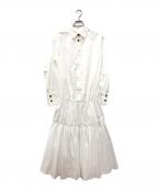 UN3D.アンスリード）の古着「ローギャザーフレアシャツワンピース」｜ホワイト