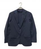 TOMORROW LANDトゥモローランド）の古着「Super120'sウールポリエステル ホップサック シングルブレステッド2Bジャケット」｜ネイビー