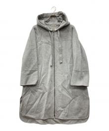 'S Max Mara（エスマックスマーラ）の古着「FELPI フェルピ レディース ピュア ヴァージンウール ダブルフェイス フーデッド パーカー ロングコート」｜グレー