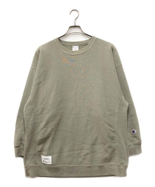 Champion（チャンピオン）Champion (チャンピオン) WTAPS (ダブルタップス) クルーネックスウェット グリーン サイズ:Lの古着・服飾アイテム