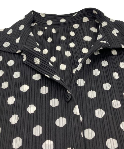 PLEATS PLEASE（プリーツプリーズ）PLEATS PLEASE (プリーツプリーズ) ドットパターンノースリーブブラウス ブラック サイズ:3の古着・服飾アイテム